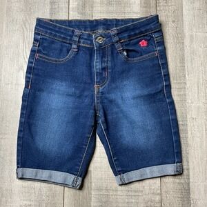 Limited Too Girls' Super Soft Denim Bermuda Short, Blue Wash, Size 6